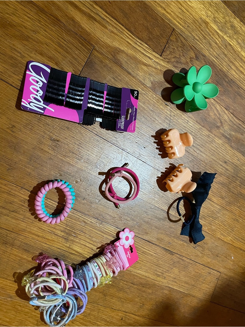 Assorted Kids Hair Accessories Set - Pink, Green, Peach